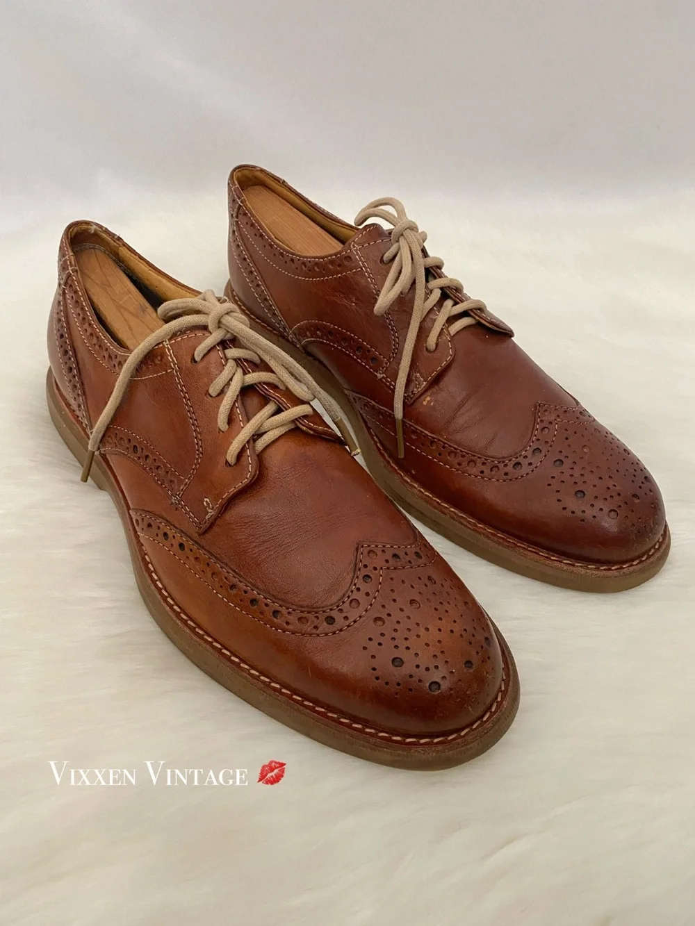 VINTAGE SPERRY TOP-SIDER GOLD CUP ‘BELLINGHAM LEATHER WINGTIP OXFORDS’ IN COGNAC